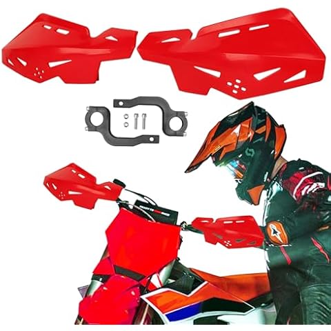 PRO CAKEN Universal 7/8" 22mm and 1 1/8" 28mm Handle Bar Hand Guards Nylon Bracket for Dirt Bike Motocross ATV for SX SXF EXC XCW-Red Cover
