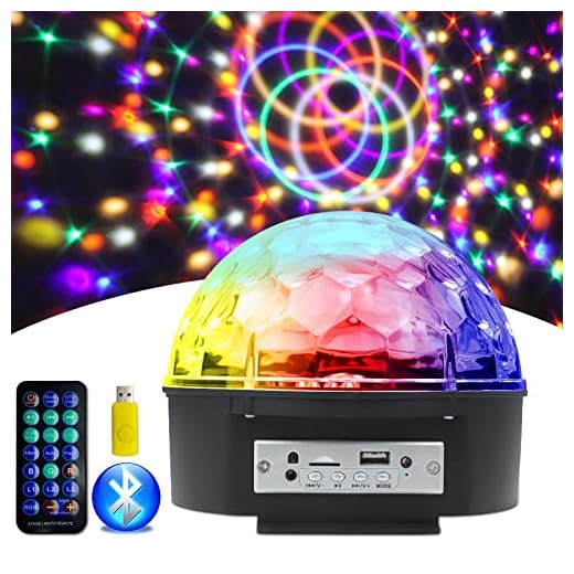 Bluetooth Speaker 8.6-Inch Crystal Super LED Strobe Bulb Multi Changing Color Crystal Stage Light, Wireless Speaker with Party Dance Light Aux Input TF Card Music Player Magic Ball