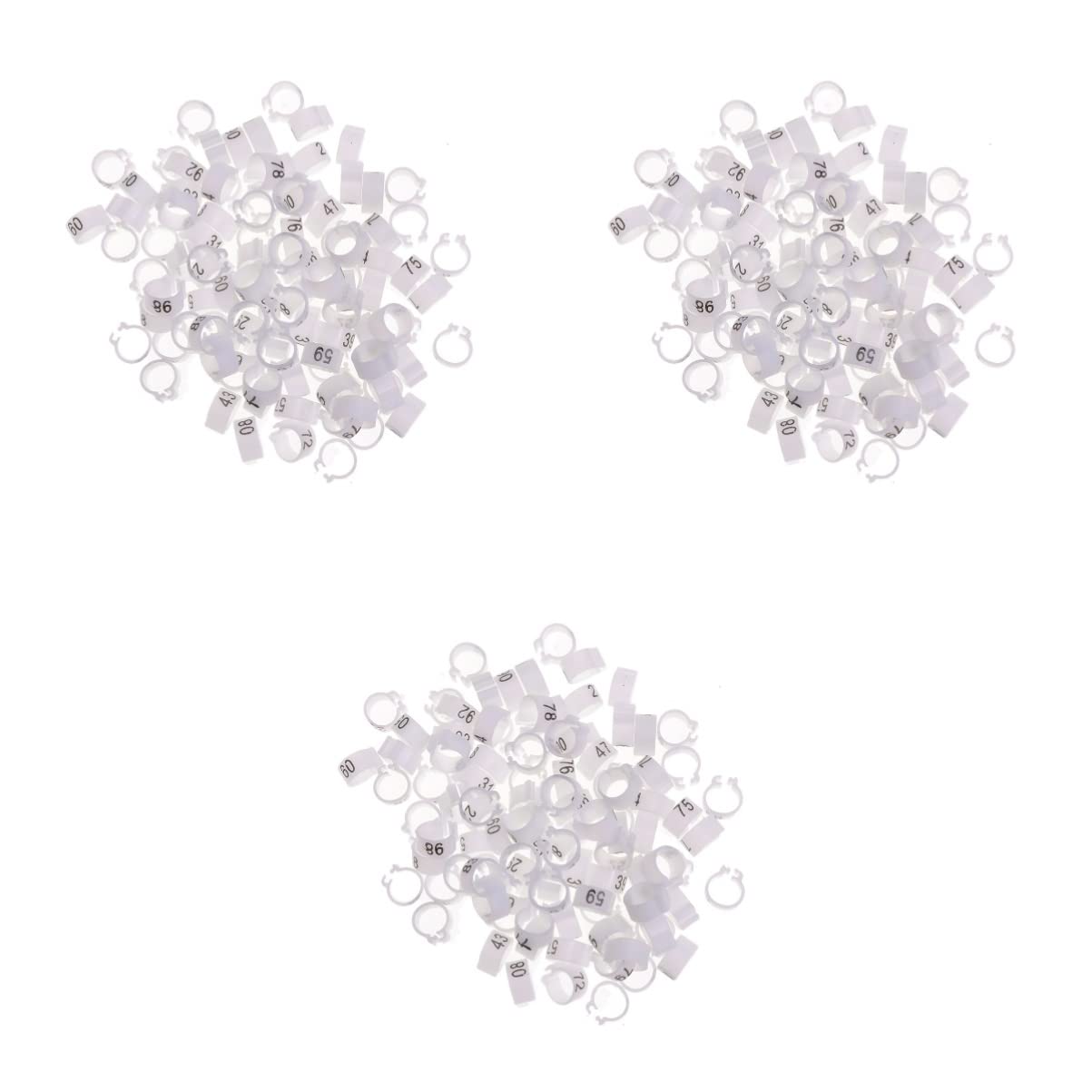 300 Anelli a Clip for Zampe di Uccelli for piccioni, pappagalli e Pulcini - Anelli di identificazione Colorati(3 Packs)