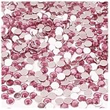 The Crafts Outlet 144-Piece Flat Back Round Rhinestones, 5mm, Light Rose/Pink