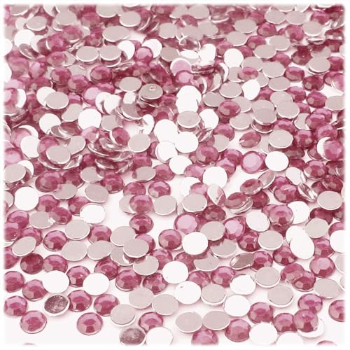 The Crafts Outlet 144pc Rhinestones Round 5mm - 21ss Flatback Light Rose Pink PNK