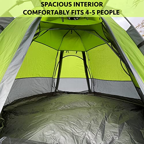 Carpa para camping instantánea 5 personas, impermeable, verde miniatura 3