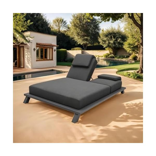 OUTIV. Doppelliege Alea Aluminium Sunbrella Anthrazit