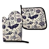 Oven Mitts and Pot Holders Sets, Oven Gloves Resistant Non Slip Hot Pads for Kitchen Cooking, BBQ,...