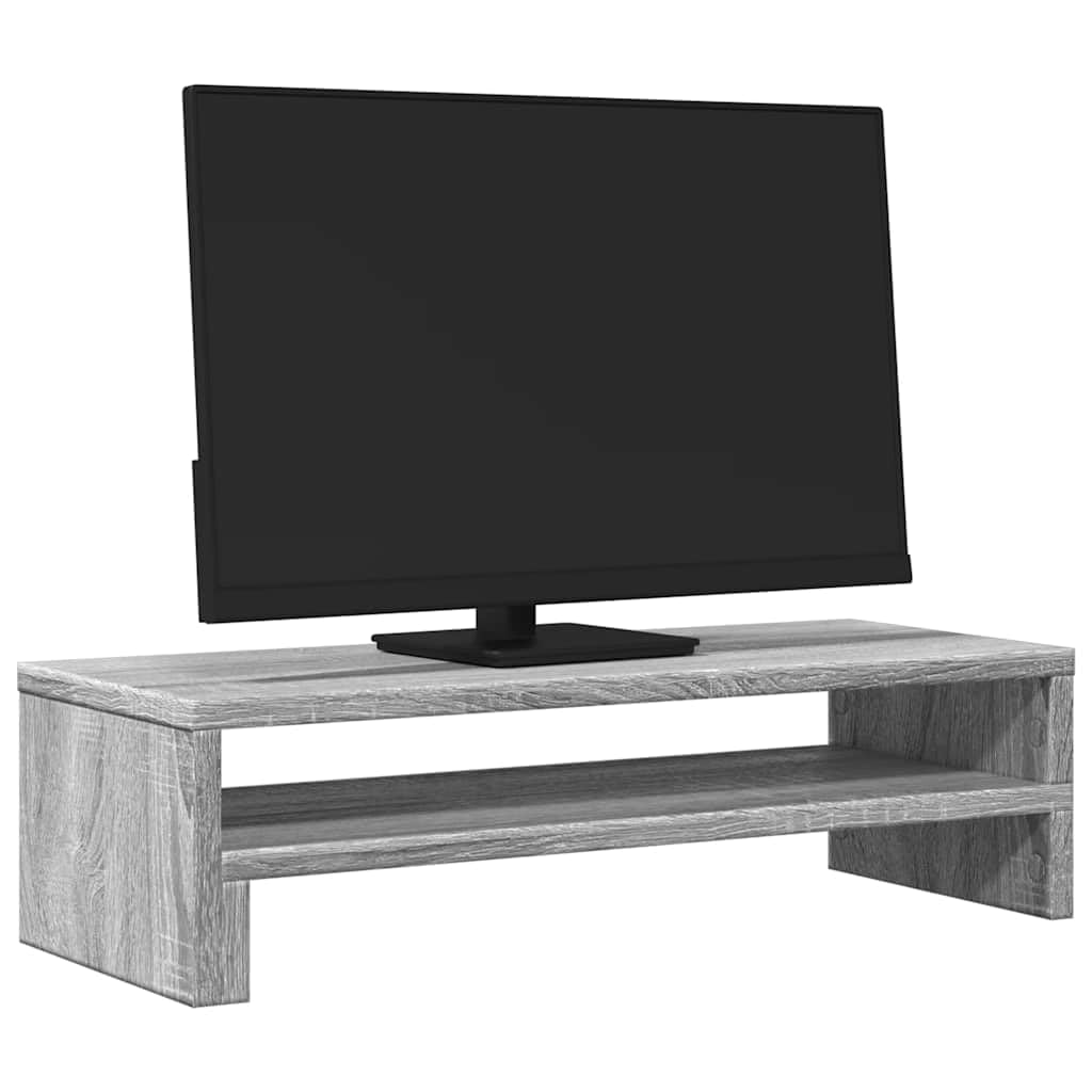 Mangloder Monitorständer Grau Sonoma 54x22x15 cm Holzwerkstoff mit Stauraum für Arbeitsplatz Ergonomie und Kabelmanagement für Homeoffice und Büro