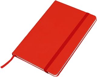 QQZSG メモ帳 ノートブック A5 ノートダイアリー 横書き シンプル PUレザー 手帳 日記帳 中型ノート 筆記用紙 100枚 ペンホルダー付き ノート 文房具 レッド オフィス 事務用品 学生 ビジネス 社会人用 ピンク 事務用品 お仕事 A6*5 昇進お祝い ゴムバンド