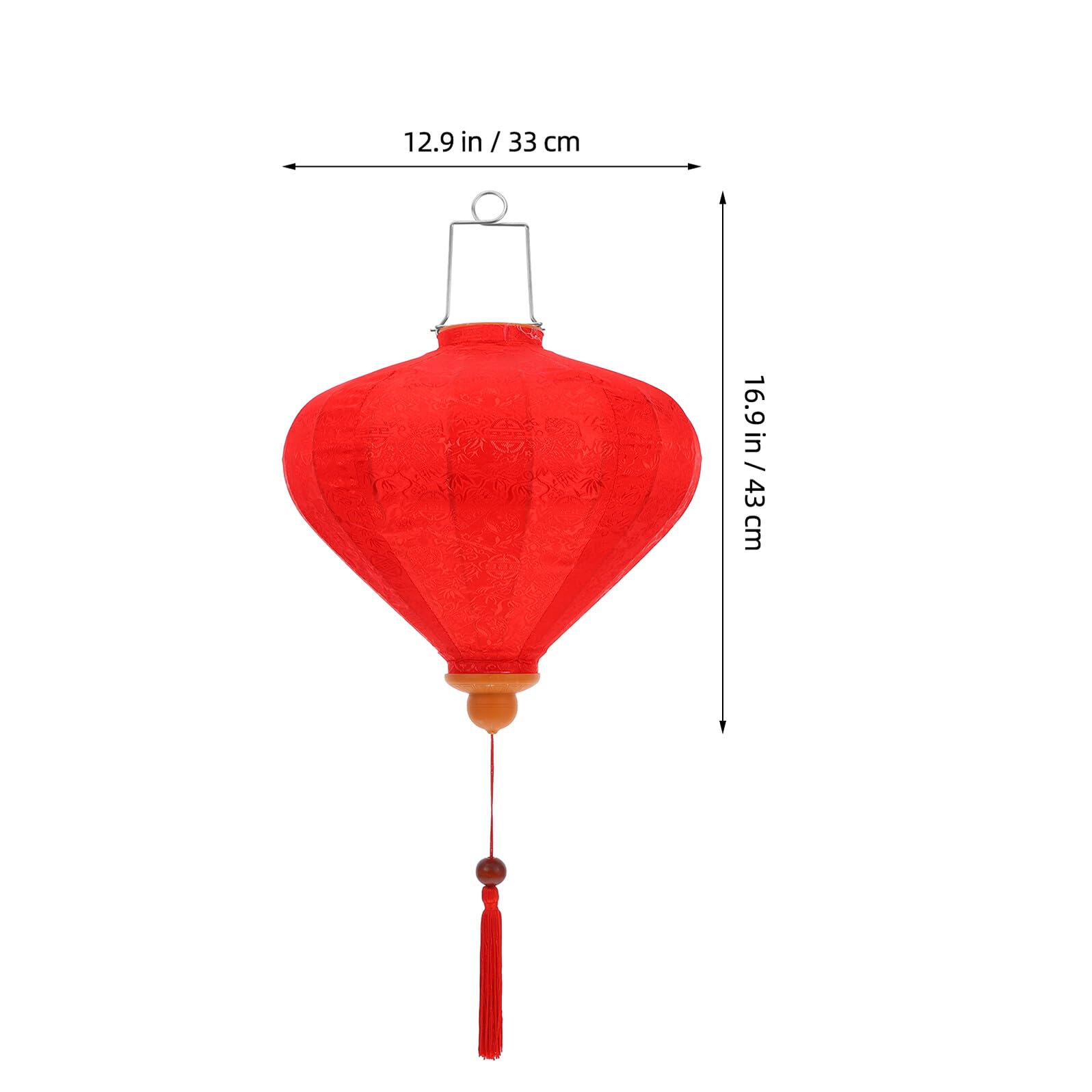DOITOOL Lanterna Vietnamita in Plastica di Seta Rossa a Forma di Diamante Struttura Stabile e Design Unico per Decorazioni di Matrimoni e Feste