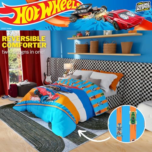 Image of Franco Kids Bedding Super Soft Microfiber Reversible Comforter, Twin /Full, Hot Wheels