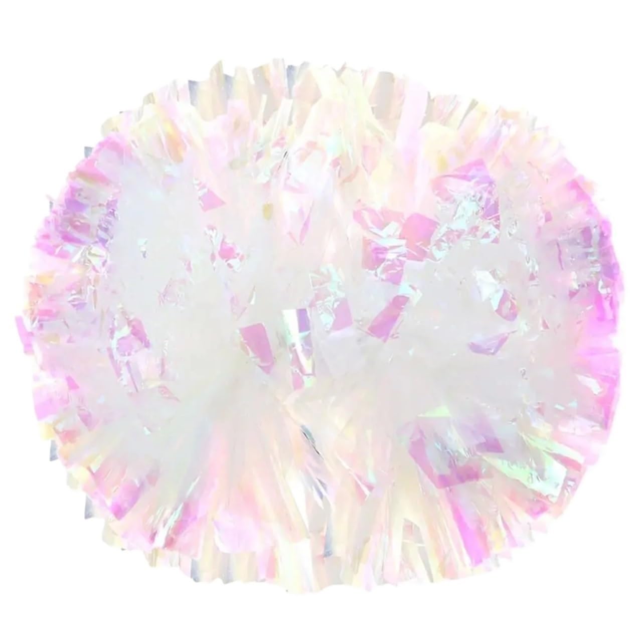 Glitter Metallic Foil Pompoms, Plastic Cheerleader Pom Poms 25cm Multicolor Pack of 6(Color 7)