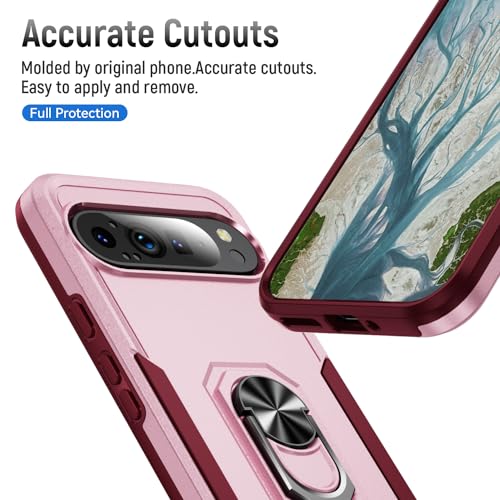 Coque Google Pixel 9 Pro XL double couche silicone robuste rose - 4