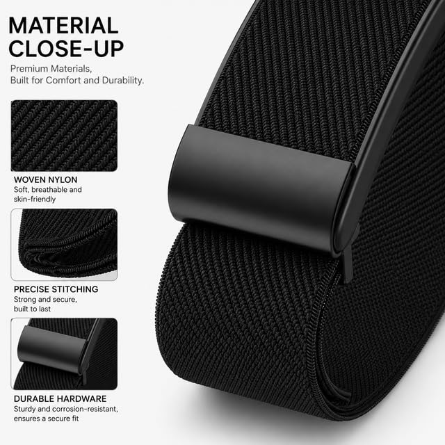 Angeer Nylon Braided Strap for Whoop 5.0, Black - Image 5