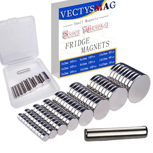 VECTYSMAG 76 Pack, 8 Sizes, with 1 Pickup, Mini Magnets for...
