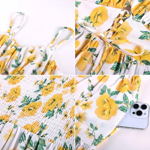 Image of GRACE KARIN 2026 Women's Spaghetti Vacation Sundress Summer Beach Flowy Boho Floral Maxi Dresses with Pockets