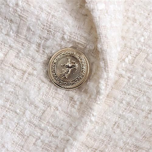 Women's Double Breasted Tweed Suit Pocket Jacket Lapel Collar Double Casual Office Blazer3