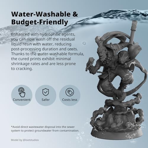 Image of ANYCUBIC Water Washable ABS-Like Resin 3.0 Bundle, 3D Printer Resin, High Toughness and High Precision, Easy to Post-Process, Low Odor, Wide Compatibility for All LCD 3D Printers (Black, 4kg)