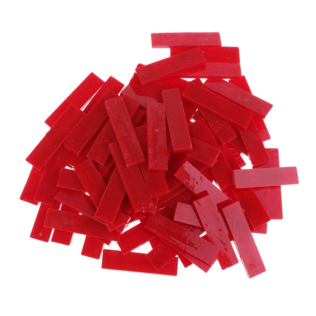 Tityvirnix 80 Pcs Glass Mosaic Tiles for DIY Arts Crafts Rectangle red