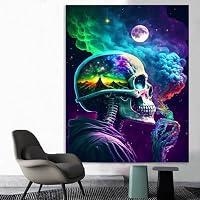 Apdidl Arazzo Galaxy UV: Poster Con Luce Nera Per Camera Da Letto - 130 Cm, Floreale Spaziale