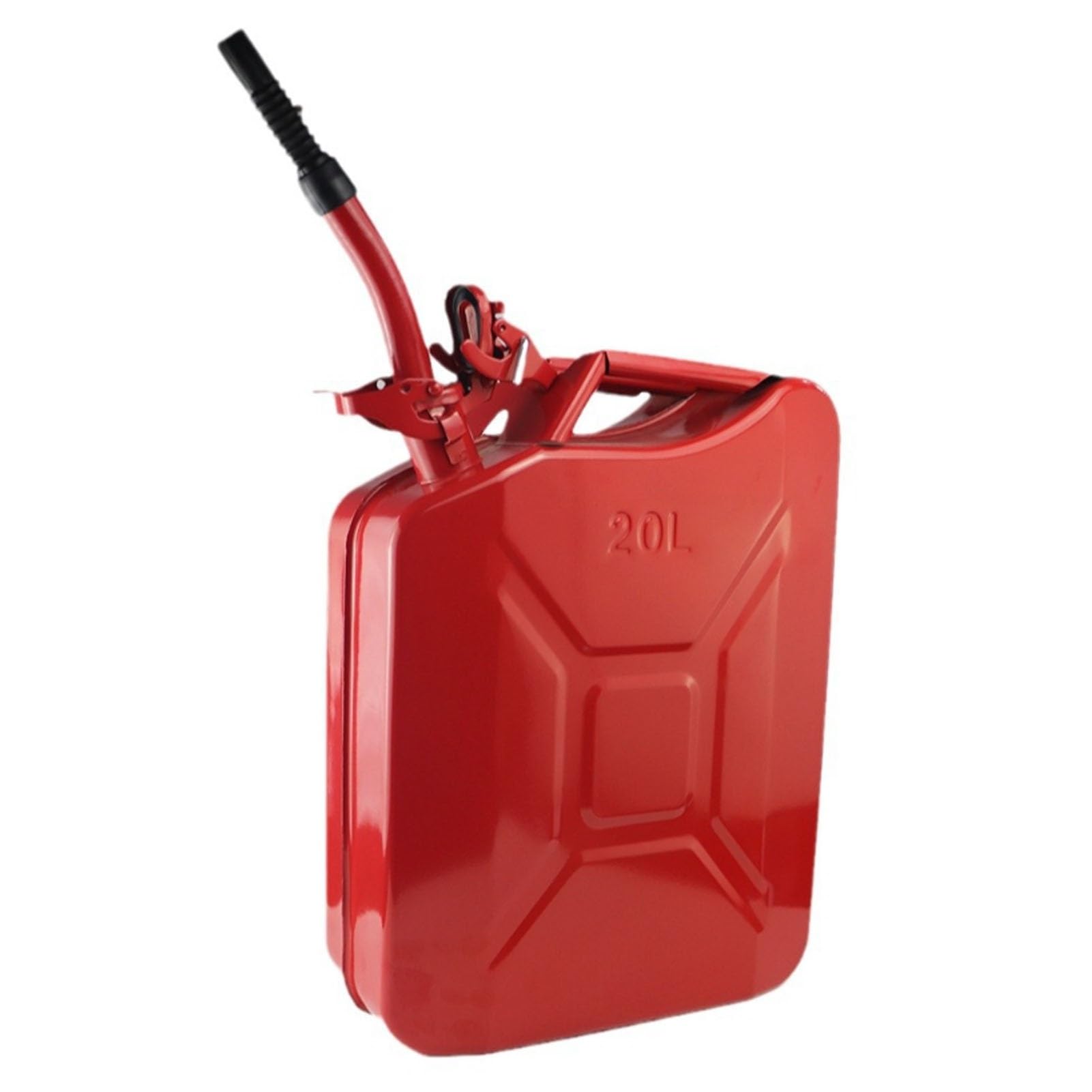 Jerrycan Benzinkanister, 20 Liter – Armeerot, Metall – Für Benzin, Diesel & Öl – Robust & langlebig – Für PKW, LKW & Motorräder – Inkl. Ausgießer