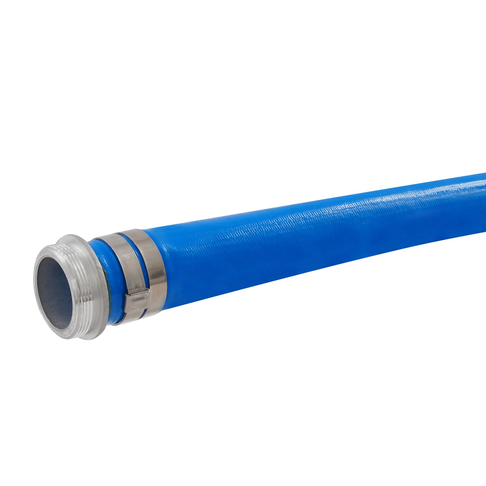 Clevenger Blue Water Discharge Hose 2In X 100Ft Lay Flat Drain Hose Pvc Polyester Heavy Duty High Flow Irrigation