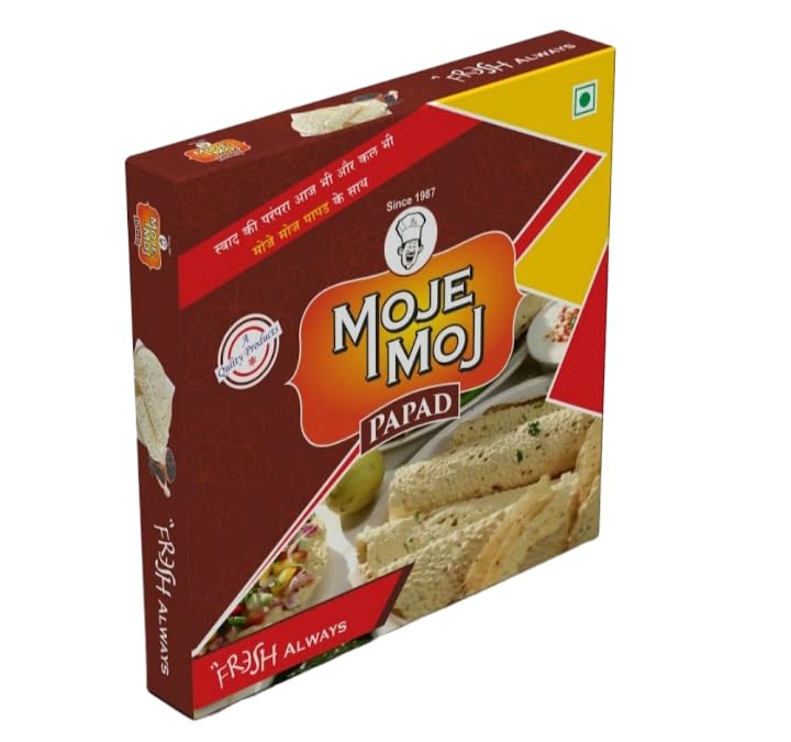 MOJE MOJTraditional Crispy Premium Urad Papad, 500g, 7 Inch (Pack of 3)