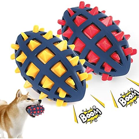 CoubonTail Dog Toy Ball, Dog Spiky Toy Ball with Squeaker, for Floating Chewing Fetching and Interactive Play (2pc Kit) Cover