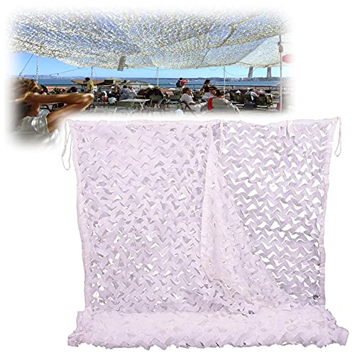 Yibcn 2x3M 1.5x5M 2x4M 3x3M 2x6M 3x4M 3x6M Filet De Camouflage Blanc, Filet De Camouflage Forestier Imperméable Extérieur, pour Pare-Soleil Décoration Chasse Tir Aveugle Cover