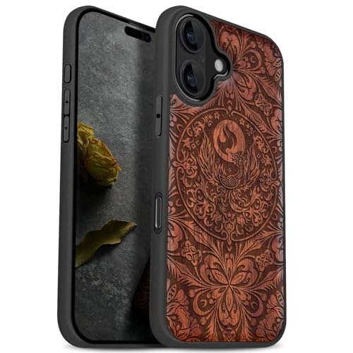 Coque iPhone 17 antichoc Carveit étui premium en bois véritable gravé