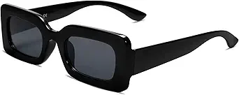 SOJOS Retro 90s Nude Rectangle Sunglasses For Women Trendy Chunky Glasses Pebble SJ2160