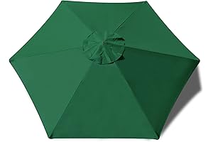 USA 7.5FT Replacement Covers 6 Ribs Market Patio Umbrella Canopy Cover (CANOPY ONLY) (FOREST GREEN)