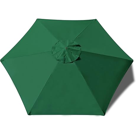 USA 7.5FT Replacement Covers 6 Ribs Market Patio Umbrella Canopy Cover (CANOPY ONLY) (FOREST GREEN)