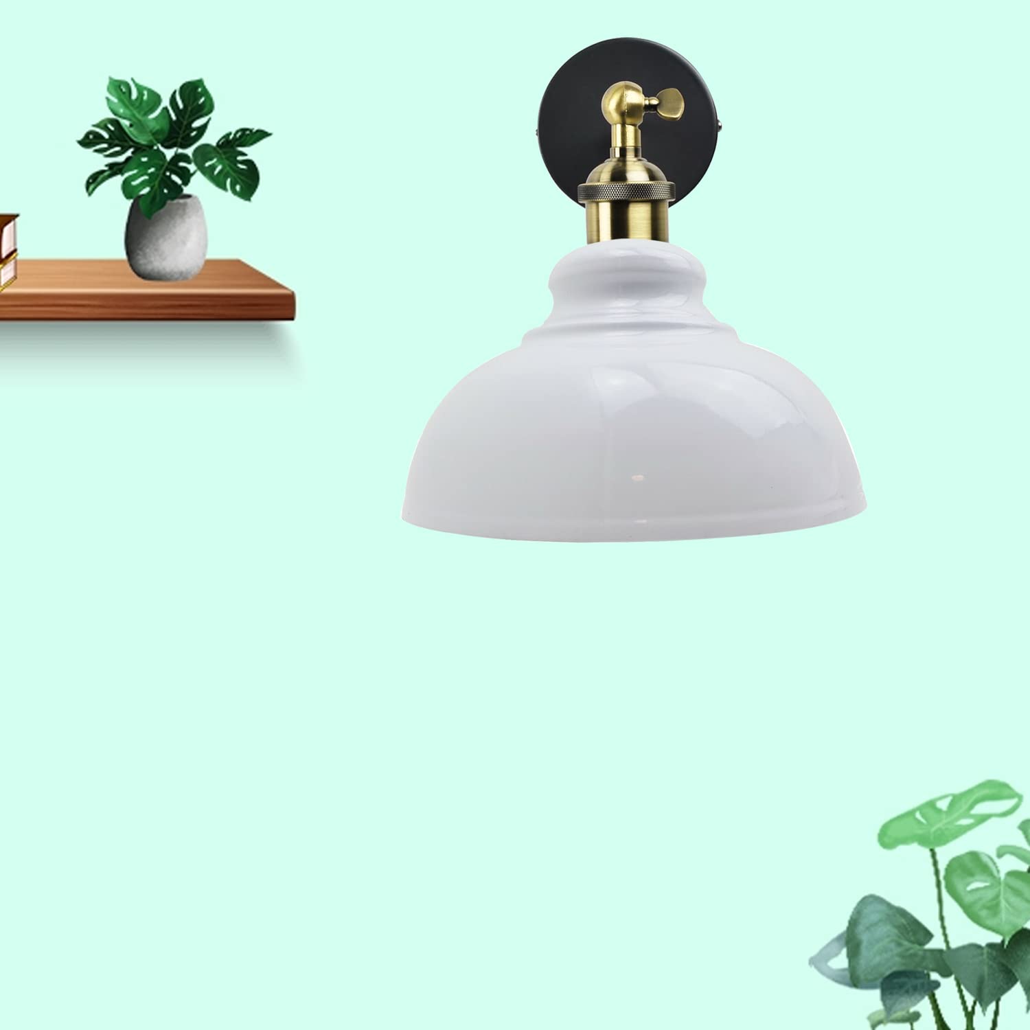 LEDSone Vintage Style wall Lights Curvy Dome Shaped wall Light 180 Degree Adjustable Industrial wall Light Fixture for Restaurant and Any Other Places