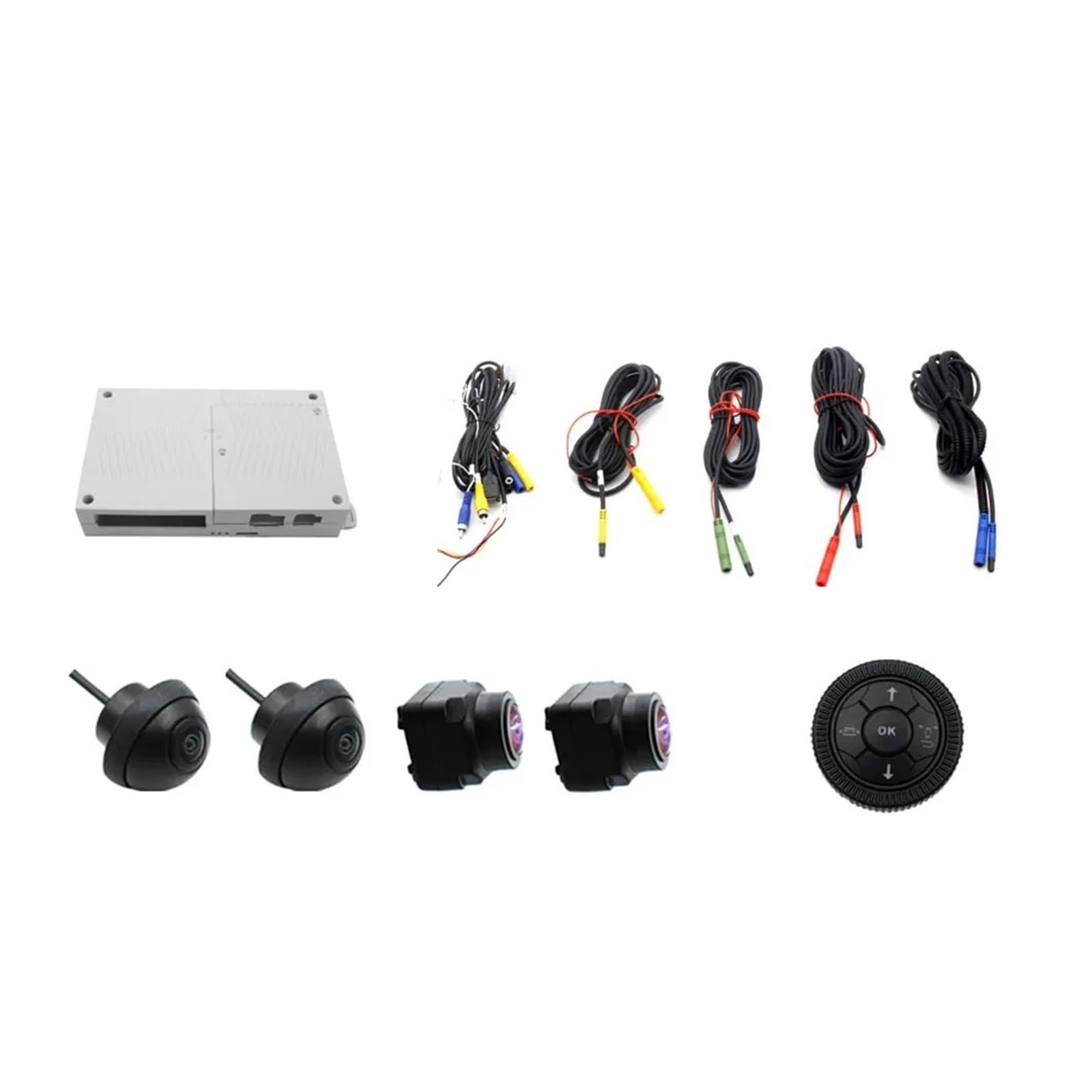 Kit Caméra Recul Caméra Surround View AI 360 Degrés AHD 1080P, Vue Panoramique 360 ​​arrière/Avant/Gauche/Droite pour Voiture, Nombreux Modèles(None)
