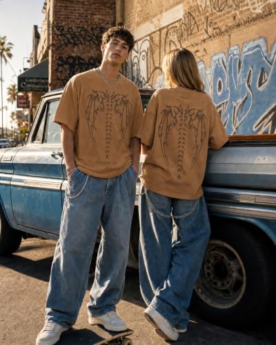 Image of EMMIOL Mens Y2k Baggy Shirts Graphic Tees Oversized Crew Neck Short Sleeve Streetwear Tshirts Summer Tops 2026