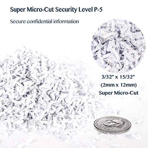 WOLVERINE 8-Sheet Super Micro Cut High Security Level P-5 Ultra Quiet Paper/Credit Card Home Office Shredder with 4.5 gallons Pullout Waste Bin SD9101 (Black) image 4