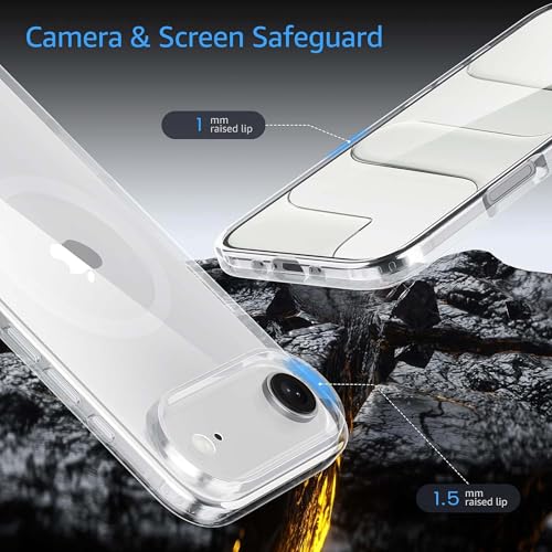 Image of Kratos Transparent Clear Case Cover Compatible with iPhone 17 Air - Anti-Yellowing, Wireless Magnetic Charging Case with Raised Edge Camera & Screen Protection, Shock-Resistant Design