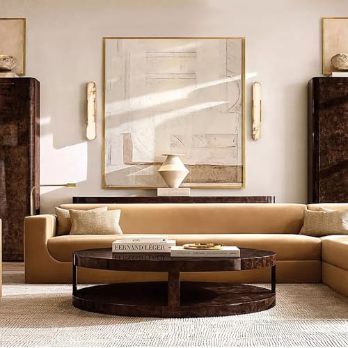 Image of 19.7 inch Natural Alabaster Wall Sconce Modern Brass Bedroom Bedside Marble Wall Lamp for Bathroom Indoor 7W LED Mirror Wall Light Vanity Light Fixtures Perfect for Hallway Living Room 3000K