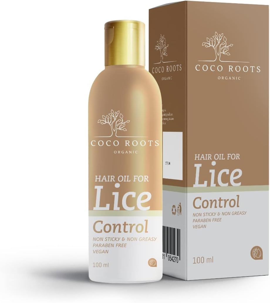 Coco Roots Organic Hair Oil for Lice Control - Natural Ingredients, Non-Sticky and Paraben-Free Formula - Safe for All Hair Types and Kids.