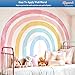 Kingarch Large Watercolor Rainbow Wall Decals, Colorful Peel and Stick Fabric Nursery Wall Decor, Removable Home Room Wall Decor Murals Stickers for Kids Girls Toddler Bedroom Living Room Playroom