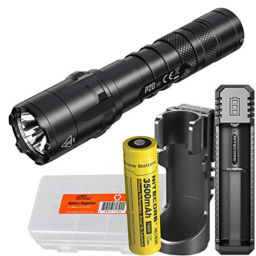 🛒 Crazy Deals Nitecore P20 V2 1100 Lumen Tactical Flashlight with Hard Holster, 3500mAh Rechargeable Battery, a Charger and LumenTac Battery Case