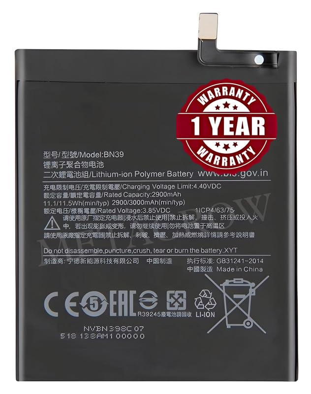 Image of Original BN39 Battery Compatible for Xiaomi Mi Play - (3000mAh) - 1 Year Warranty JK1