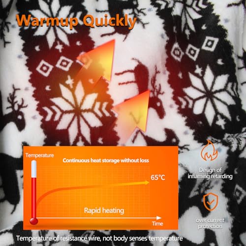 Image of 12-Volt Electric Heated Car Blanket,Portable Heated Blanket with 2 Level,Electric Blanket for Car,Truck,SUV (Black)