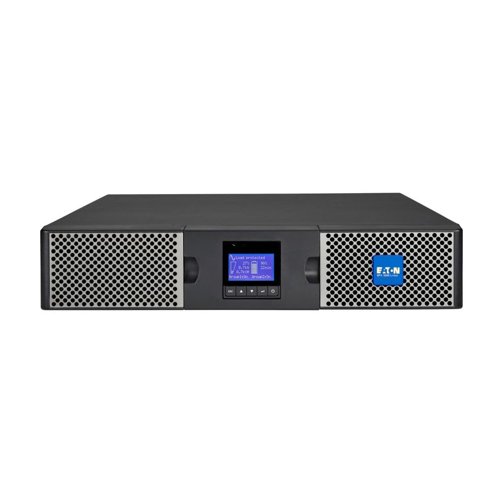 Eaton 9PX Lithium-ion UPS, 2U, 3000 VA, 2700W at 208V, L6-20P Input, 200-240V, Outputs: (8) C13, (2) C19 (9PX3000GRT-L)