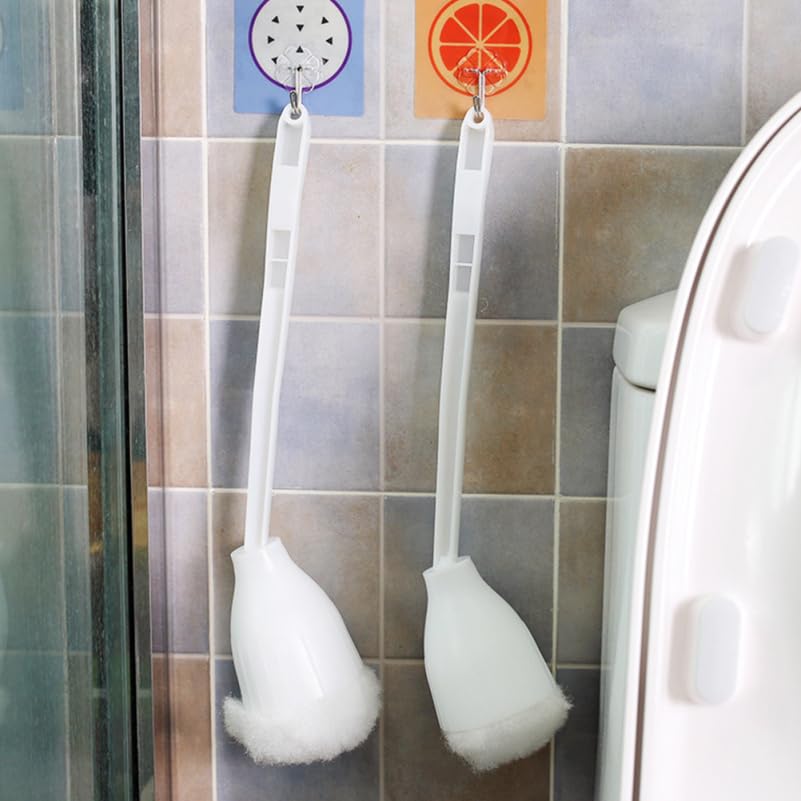 Image of Garneck Soft Toilet Bowl Brush Set with Holder 5Pcs Bathroom Cleaning Brushes with Soft Bristles and Pp Handle for Deep Toilet Cleaning