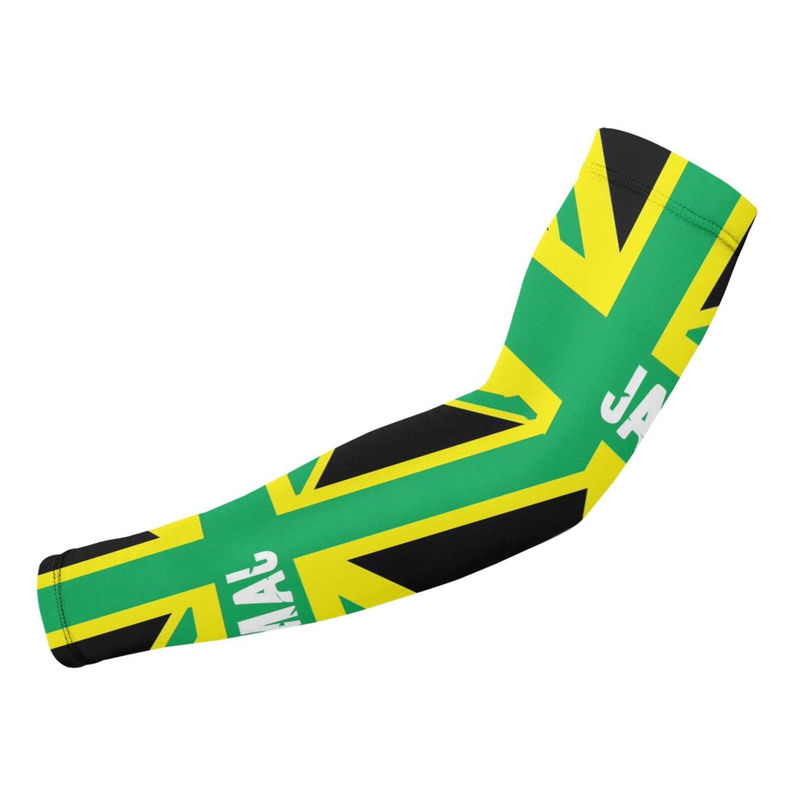 ZGXJJPP Jamaica Jamaican Kingdom Flag Arm Sleeves for Men or Women - Tattoo Cover Up - Cooling Sports Sleeve for Basketball Golf Football