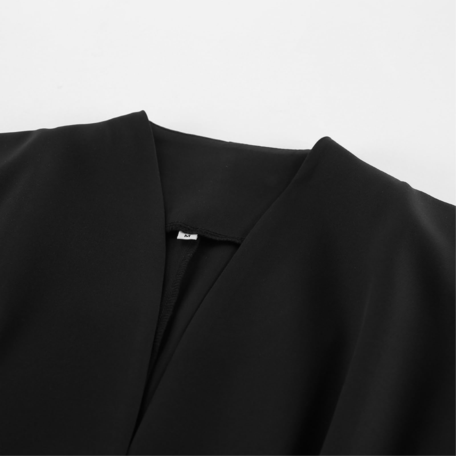 GFZMF Damska marynarka z dekoltem w serek jednorzędowa slim fit długa kurtka dżinsowa do biura elegancka