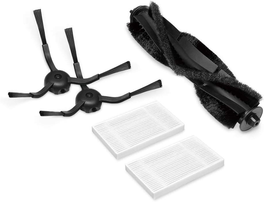 Tapo Brush & Filter Replacement – Includes Easy to Replace 1x Main Brush, 2x Side Brushes, and 2x Washable HEPA Filters, Compatible with RV30 Max Plus, RV30 Max, RV20 Max Plus, & RV20 Max Plus