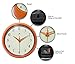 Infinity Instruments Orange Retro 9.5-Inch Metal Wall Clock