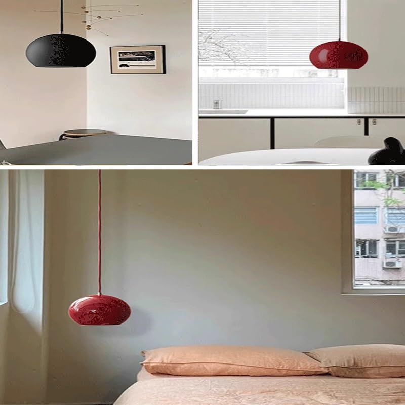 Lampe suspendue LED rouge ronde style nordique pour salon et bureau - 3