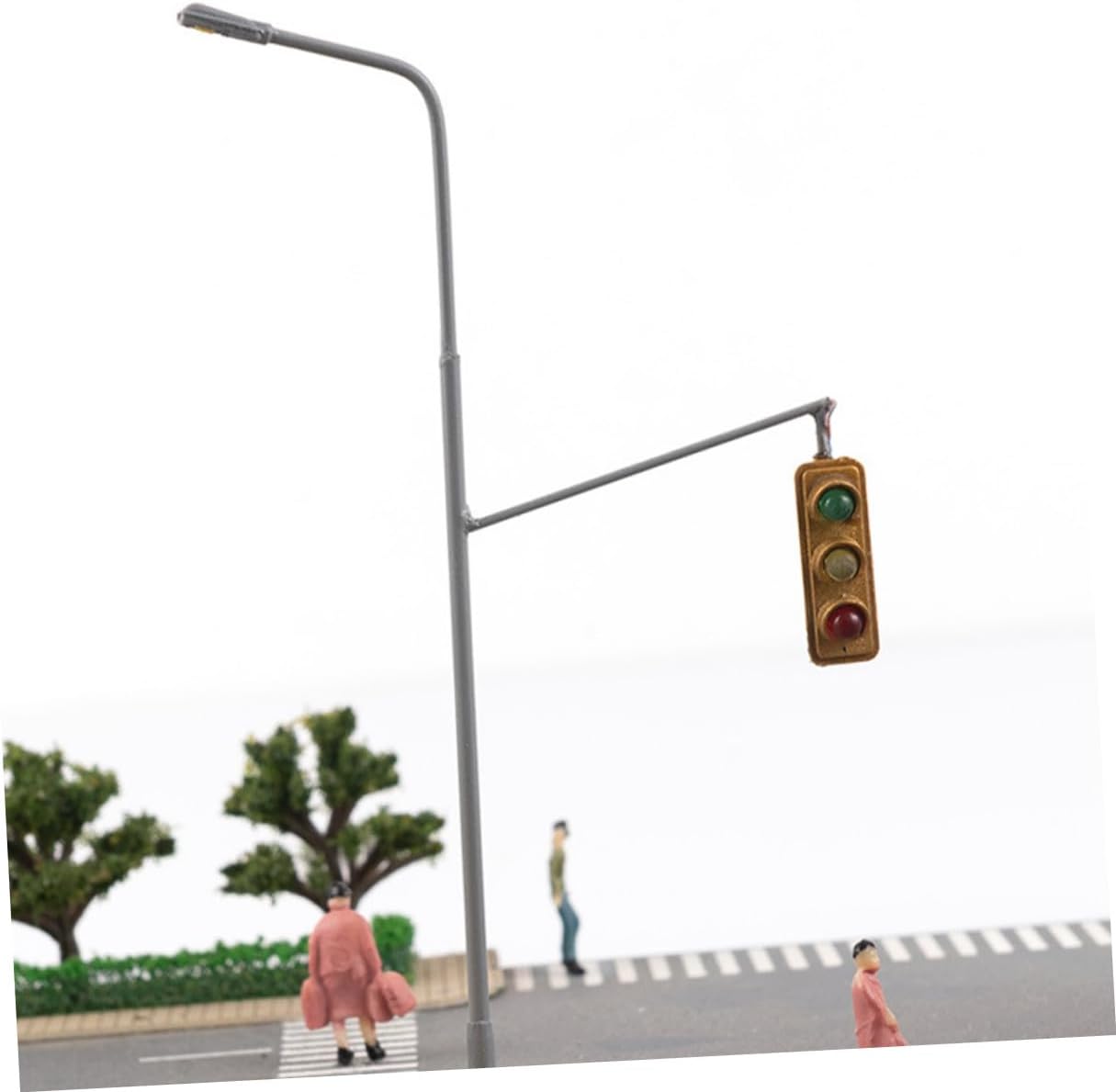 Railroad Light Model Warm White Traffic Signal for Train Layout Sand Table Ornament Miniature Scale Light for DIY Scene Decoration Gift for Train Lovers