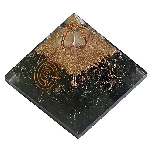 Orgone Pyramid Large Black Tourmaline Crystal Energy Generator EMF Protection Meditation Healing